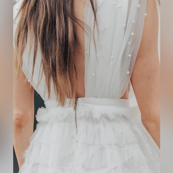 Untamed Petals Baroness Pearl Bridal Ruffle Gown - Picture 4 of 5